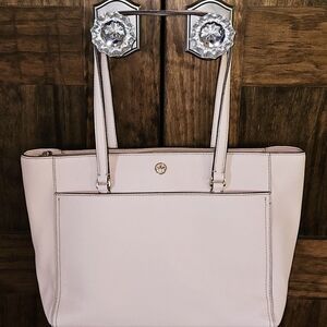 Tory Burch Parker Tote Pink Blush Shoulder Purse Handbag Bag Authentic Designer
